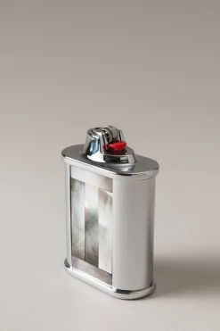 Mother of pearl Oval Bic desk lighter holder