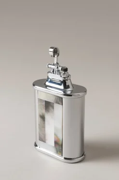 Mother of pearl Oval shaped flint desk lighter