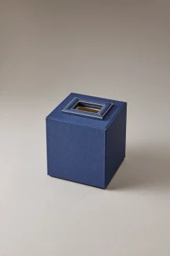 Nautical leather Cube tissue box