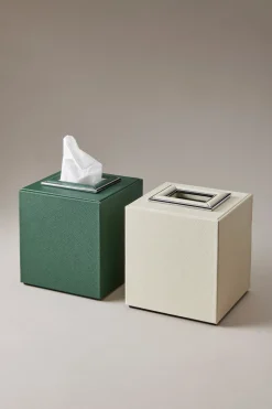Nautical leather Cube tissue box