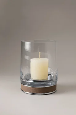 Nautical leather Large candle holder
