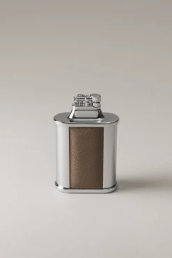 Nautical leather Oval shaped flint desk lighter