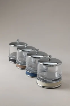 Nautical leather Small candle holder