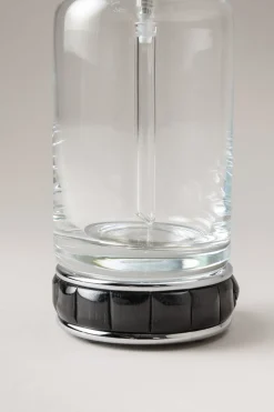 Oryx Glass soap dispenser with natural material base