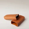 Ostrich style leather Two 'Robusto' cigar case