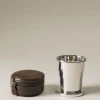 Saffiano style leather Collapsible cup