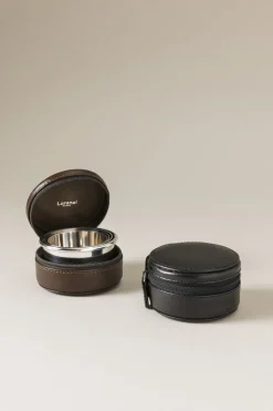 Saffiano style leather Collapsible cup