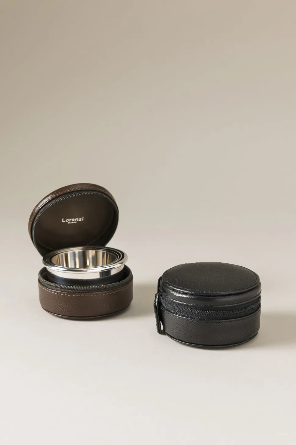 Saffiano style leather Collapsible cup