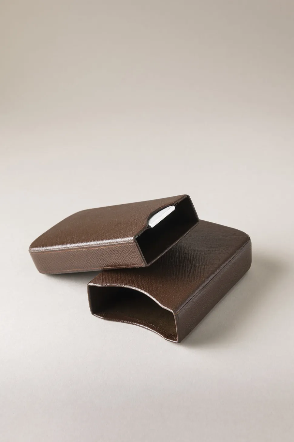 Saffiano style leather Three 'Robusto' cigar case