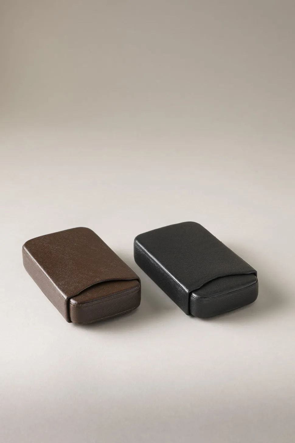 Saffiano style leather Three 'Robusto' cigar case