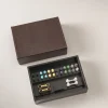 Saffiano style leather Variable weekly cuff-links set
