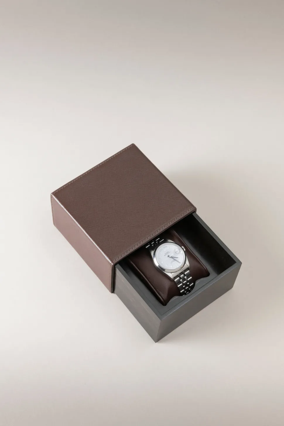 Saffiano style leather Watch box