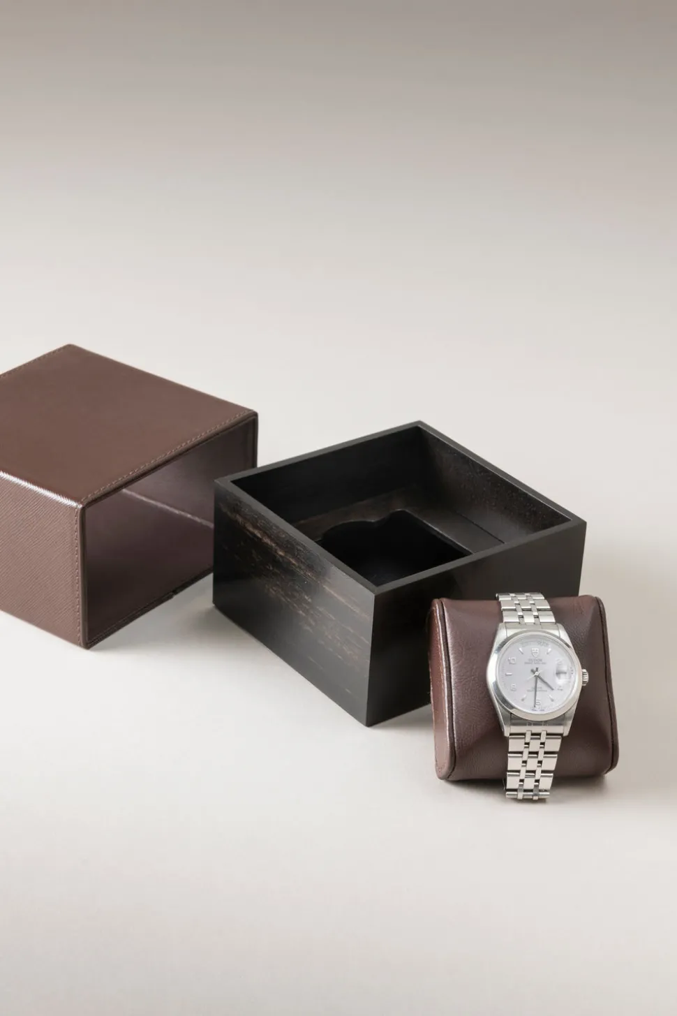 Saffiano style leather Watch box