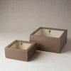 Scatola quadrata con coperchio in vetro - bambù - Rectangular box with glass lid in bamboo