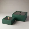 Scatola quadrata con coperchio in vetro - zebù - Rectangular box with glass lid in zebu