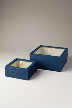 Scatola quadrata con coperchio in vetro - madreperla - Rectangular box with glass lid in mother of pearl