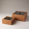 Scatola quadrata con vetro in legno - Rectangular box with glass in wood