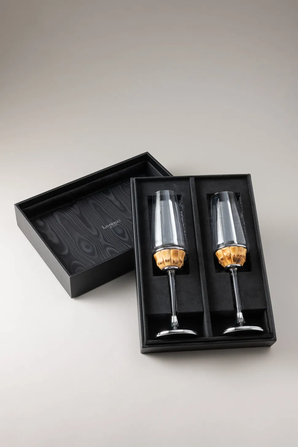 Set of 2 Bamboo root Flute champagne
