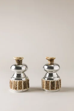 Small stag antler table pepper and salt mill