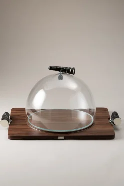 Springbok Cheese serving board with glassdome
