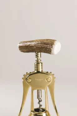 Stag antler Brass double lever corkscrew