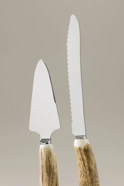 Stag antler Cake and knife server (individual components)