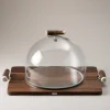 Stag antler Cheese serving board with glassdome
