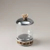 Stag antler Glass toilet ear picks jar with natural material base