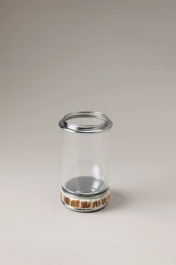 Stag antler Glass toothbrush pot with glass dome