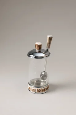 Stag antler Honey pot with dipper