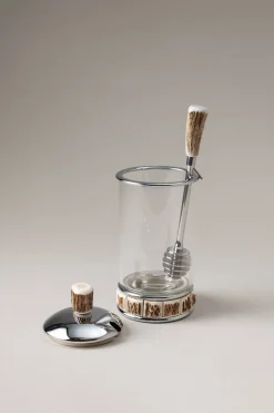 Stag antler Honey pot with dipper