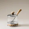 Stag antler Jelly or cheese jar with spoon