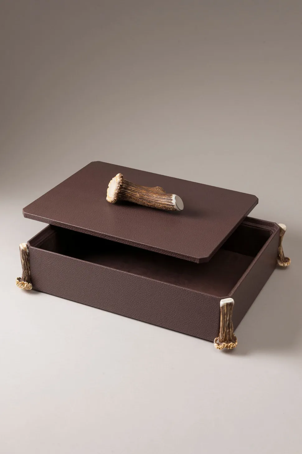 Stag antler Large octagonal tidy box