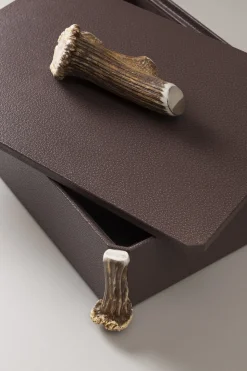 Stag antler Large octagonal tidy box