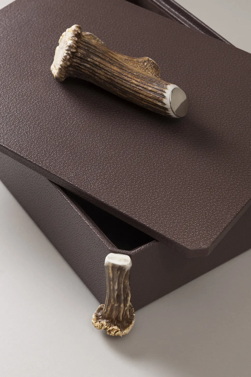 Stag antler Large octagonal tidy box