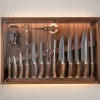 Stag antler Medium cabinet wall-mounted knives set