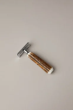Stag antler OId style safety razor