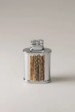Stag antler Oval shaped flint desk lighter