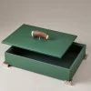 Stag antler Rectangular tidy box nautical leather