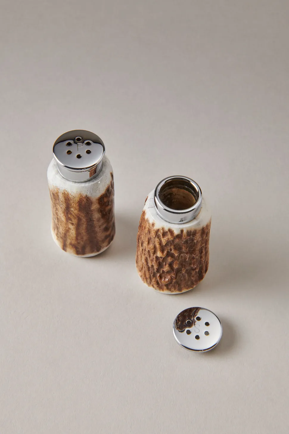 Stag antler Salt and pepper sprinkle set