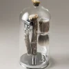 Stag antler Shaving set with glass dome