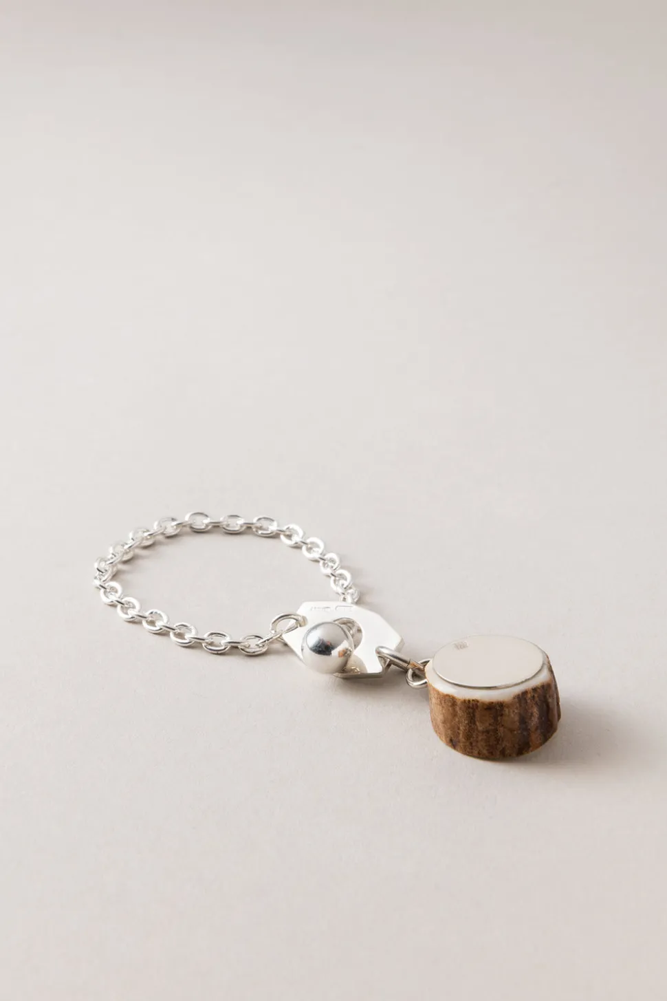 Stag antler Silver key chain