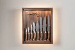 Stag antler Small cabinet wall-mounted knives set