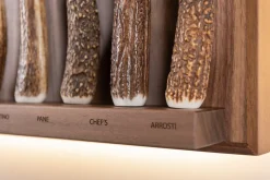 Stag antler Small wall-mounted knives set