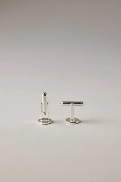 Sterling silver Circle cuff-links