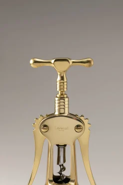 Varnished brass Brass double lever corkscrew