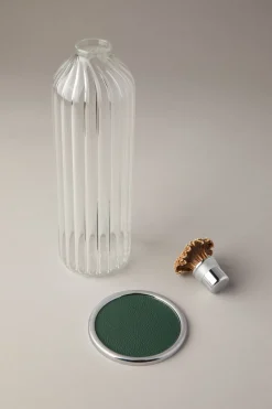 Water bottle with coaster and cap in roe deer antler