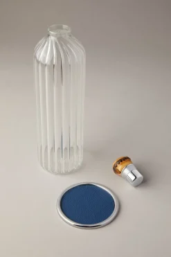 Water bottle with coaster and cap in bamboo