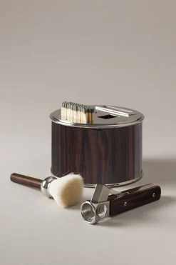 Wood Cylindrical cigar set with V cutter