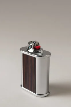 Wood Oval Bic desk lighter holder